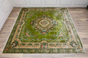 Art hand Auction AQ20 ◆ 1, 4 million de yens Tapis Dantsu en soie tissé à la main de grande taille, largeur 306, 5 x 306 cm (hors glands), meubles, intérieur, tapis, Tapis, tapis, Les tapis en général