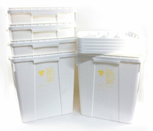 [未使用品 5点セット] 日本シューター 医療廃棄物容器 蓋 BH-E80K リスペール 感染性廃棄物 80L ゴミ箱 プラ容器 PP素材 ホワイト (1)