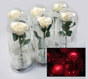 [動作OK] ファンタジードーム 白薔薇 フローティング LED 照明器具 約Φ130mm×H300mm 造花 美女と野獣 セロンドーム インテリア 結婚式