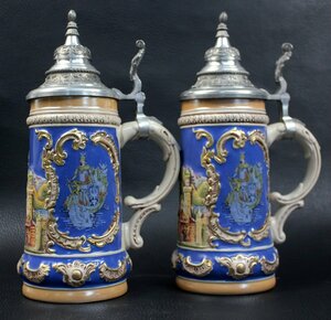 [2 point set ] GERZ gel tsu beer jug Via - jug . cover attaching 2 customer set west Germany made jug 