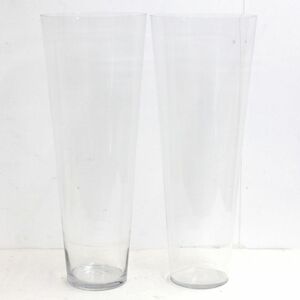 [未使用 B級品 2点セット] 大塚硝子 ガラス花瓶 天開型700 44T448 高さ700mm