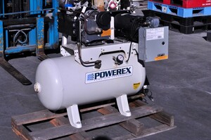[動作OK] POWEREX 産業用エアコンプレッサー STS0501 オイルレス 460V タンク113L