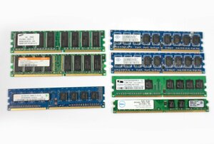 [現状品 7点セット] DELL ProMOS NANYA SAMSUNG hynix メモリ DDR 1 2 3 256MB 512MB 1GB 2GB デスクトップPC用 RAM PC パーツ ジャンク品