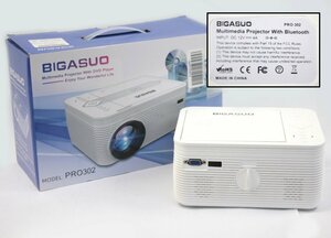 [動作OK 欠品あり] BIGASUO プロジェクター PRO302 DVDプレーヤー 一体型 小型 ホームシアター HDMI/AV/VGA/USB
