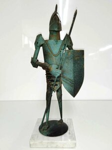  tin plate ornament knight Night total height approximately 40cm retro antique [ direct pickup limitation Fukushima prefecture two book@ pine city two book@ pine shop ]