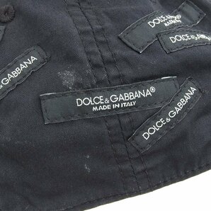 美品 DOLCE&GABBANA ドルチェ＆ガッバーナ ブランドロゴ 総パッチ キャップ 帽子 小物 メンズ コットン混 ブラック 59の画像6