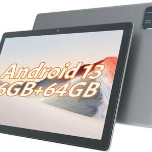 Android 13 タブレット 10 インチ 6GB RAM 64GB ROM、デュアルカメラ、5000 mAh バッテリー GMS認証タッチスクリーン 