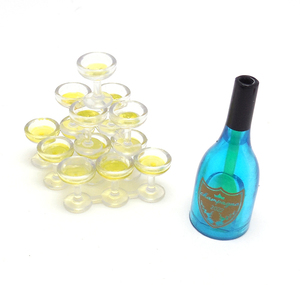 ○tarlin/ターリン シャンパンタワー 白とロゼ グラスタワー＆ワインボトル(白) ミニチュア カプセルトイ