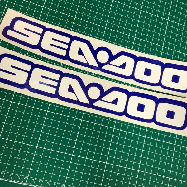 ホワイト×ブルー SEADOOカッティングステッカー