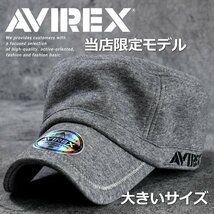正規品 AVIREX ワークキャップ 帽子 メンズ 大きいサイズ 大きめ アビレックス 14787700-85 グレー スウェット_画像1