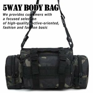 5WAY body bag men's shoulder bag sakoshu military camp outdoor 7998755 black duck new goods 1 jpy start 