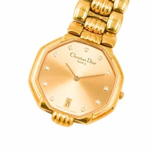 1 иен ChristianDior Christian Dior swing 45.154 ok tagon камень есть QZ Date золотой циферблат GP мужские наручные часы мужской 358120240514