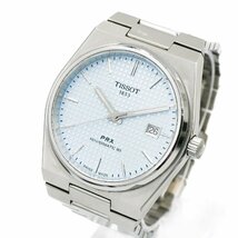 1円 稼働 美品 箱/保証書付 TISSOT ティソ PRX パワーマティック T127.410.44.081.00 ジェントルマン AT 青文字盤 腕時計 254120240402_画像1