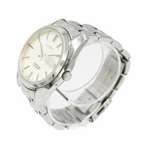 1円 稼働 SEIKO セイコー パーペチュアルカレンダー 8F33-0040 SBQL001 デイデイト QZ ３針 シルバー文字盤 メンズ 腕時計 360520240514_画像2