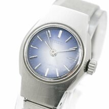 1円 稼働 CITIZEN シチズン レディースウォッチ 手巻き 青 ブルー文字盤 SS 女性用 腕時計 ラウンド ブランド アンティーク 36220240423_画像1