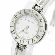 1円 BVLGARI ブルガリ ビーゼロ B-zero1 バングル 12Pダイヤ BZ22S QZ クオーツ 白文字盤 SS 腕時計 レディース ラウンド 254620240402_画像1