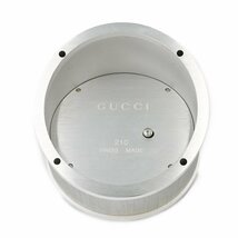 1円 稼働 美品 箱/保証書付 GUCCI グッチ 210 テーブルクロック 置き時計 Gラウンド Gリング QZ クオーツ 黒文字盤 腕時計 361420240514_画像4