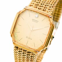 1円 稼働 SEIKO セイコー Dolce QZ クオーツ 3針 ゴールド 金文字盤 石付 GP メンズ ボーイズ 腕時計 ブランド ウォッチ 362020240514_画像1