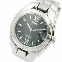 1円 稼働 SEIKO セイコー PERPETUAL CALENDAR パーペチュアルカレンダー 8F32-0010 QZ クオーツ ネイビー文字盤 腕時計 357320240514_画像1