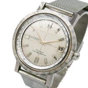 1円 稼働 CITIZEN AUTO DATER オートデーター ジェットローター カットガラス 国産時計博物館P98 AT シルバー文字盤 腕時計 360620240514