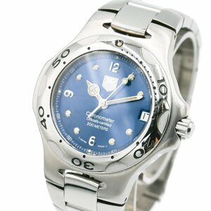 1 jpy operation beautiful goods TAG HEUER TAG Heuer WL5213 drill um Professional 200 AT day date blue face SS wristwatch 230220240319