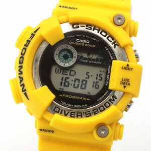 1円 稼働 美品 CASIO カシオ G-SHOCK Gショック FROGMAN フロッグマン タフソーラー イエロー QZ デジタル 腕時計 ラウンド 0412120240528