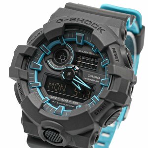 1円 稼働 美品 箱/保証書付 CASIO カシオ G-SHOCK Gショック GA-700SE ネオンブルー QZ クオーツ アナデジ 腕時計 メンズ 042220240528