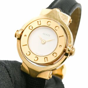 1円 稼働 GUCCI グッチ 6600L ターンフェイス バングルウォッチ QZ クオーツ 白文字盤 GP レディース 腕時計 女性用 ブランド 343220240507