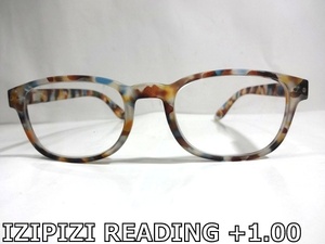 X4E021■ イジピジ IZIPIZI READING +1.00 マット系マルチカラーモザイク柄 老眼鏡 リーディンググラス メガネ 眼鏡 メガネフレーム