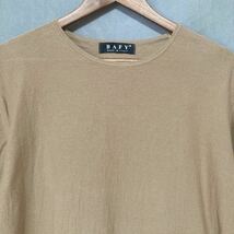 イタリア製 BAFY バフィー BEAMS 別注 コットン サマーニット 半袖 Tシャツ カットソー size.不明(L程度) ベージュ ブラウン_画像2