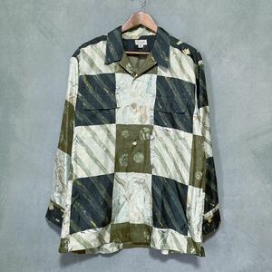 Ficce RAZZA YOSHIYUKI KONISHI Fitch . polyester patchwork manner marble art print total pattern open color shirt size.M