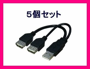 新品 変換名人 分岐 USBケーブル 電源用USB 増設 USBA/2×5個