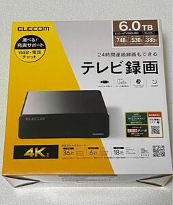 ELECOM 外付けハードディスク 6TB ELD-HTV060UBK 外箱なし