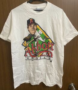 レア 80s JIM ABBOTT ビンテージ Tシャツ L MLB vintage ANGELS 野球 1989 SALEM 