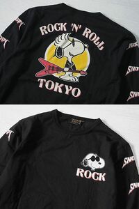 SNOOPY × LOW BLOW KNUCKLE　長袖Tシャツ　スヌーピー × ローブローナックル スヌーピー　ロンT　ROCK　コラボ