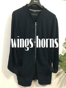 【 wings+horns 】薄手のブルゾン XL ダークネイビー