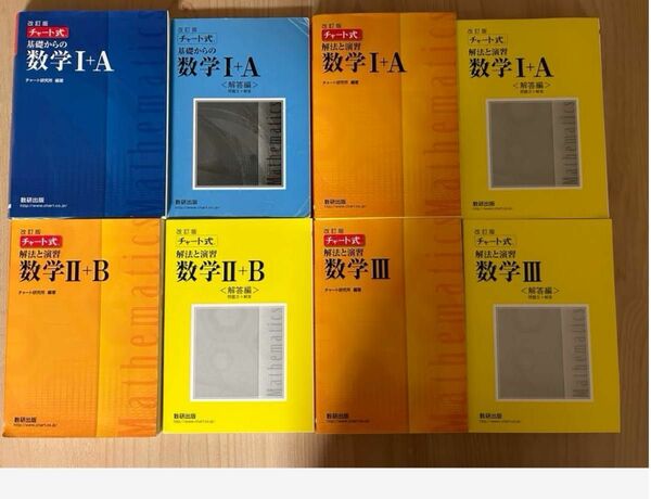 チャート式解法と演習数学1+A、2+B、3、青1+A 全4冊