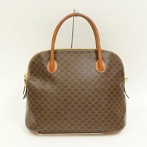 中古 セリーヌ CELINE ハンドバッグ マカダム柄 レザー ブラウン_画像2