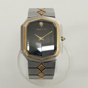中古 WALTHAM ウォルサム 腕時計 2116014 黒文字盤 1P ストーン 稼働品 ヴィンテージ ウォッチ