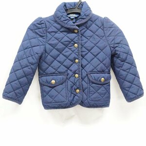 中古 美品 ポロ ラルフローレン POLO RALPH LAUREN キルティング ジャケット キッズ 3/3T 100/56 ネイビー パイピングに少し色あせあり