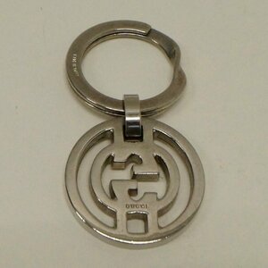 GUCCI Gucci кольцо для ключей GG Logo очарование серебряный брелок для ключа 28.3g