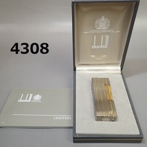 AC-4308◆dunhill　ダンヒル　ローラーライター　ゴールド×シルバーカラー　ストライプ　火花なし　箱付_画像1