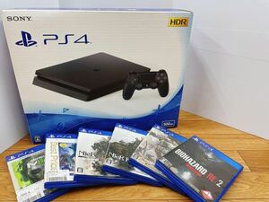 【45951.0521YM】◇ 中古 ◇　SONY　PlayStation4　プレイステーション　ジェットブラック　500GB CUH-2200A B01　ソフトおまとめ