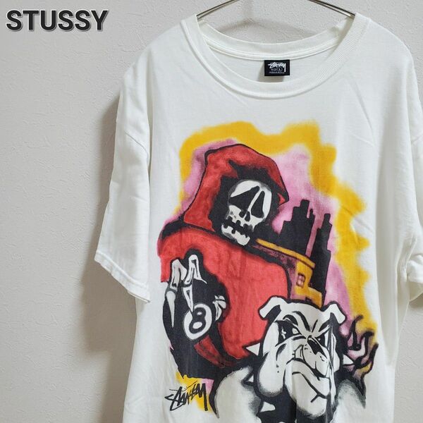 stussy ステューシー Tシャツ 8ボール 死神 スカル　ブルドッグ