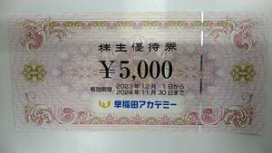 早稲田アカデミー株主優待券5000円分(5000円券×1枚　2024年11月30日まで