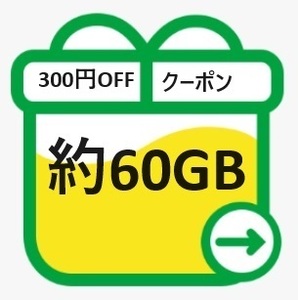 mineo マイネオ パケットギフト 約60GB 送料無料 PayPay決済300円OFFクーポンをお持ちの方におすすめ！