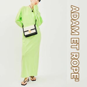 ADAM ET ROPE' アダムエロペ グロス ジャージ ワンピース ロング ライトグリーン