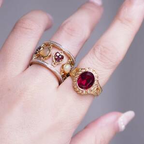 ＊K9シードパールの取り巻きリング＊英国ヴィンテージ イギリス アンティーク ヴィクトリアン 指輪 ring vintage antique gold ruby (K18の画像10