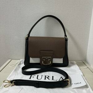 【新品同様】定価:59,400円　FURLA フルラ 2way ショルダーバッグ シャーリー S マルチカラー　レザー　ハンドバッグ