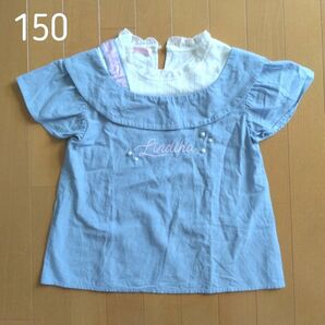 150 フレンチ袖 トップス レース Ｔシャツ 半袖